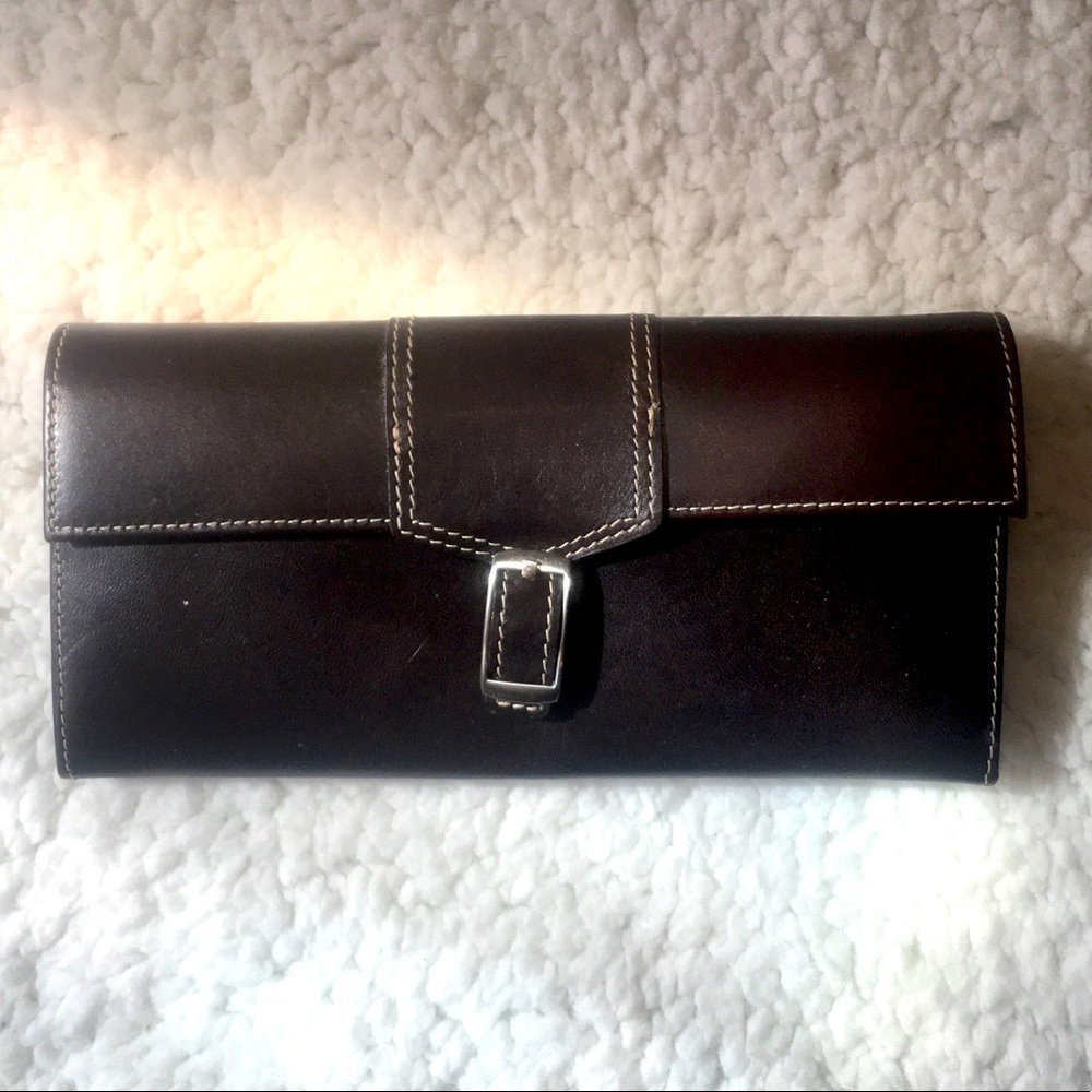 Ann Taylor Loft leather clutch